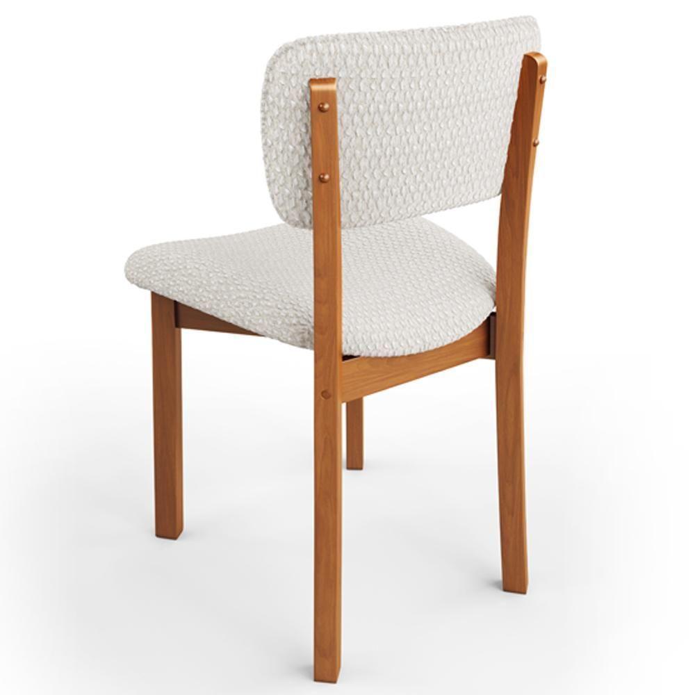 Cadeira Para Sala De Jantar Cozinha Living Estofada Dara L02 Bouclê Cru - Lyam Decor - 7