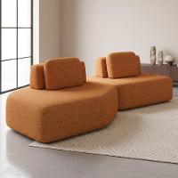 Sofá Ilha Modular Para Sala Living Orgânico 305cm Angra K01 Bouclê Terracota - Lyam Decor - 2