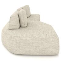 Sofá Ilha Modular Para Sala Living Orgânico 305cm Angra K01 Linho Champanhe - Lyam Decor - 7