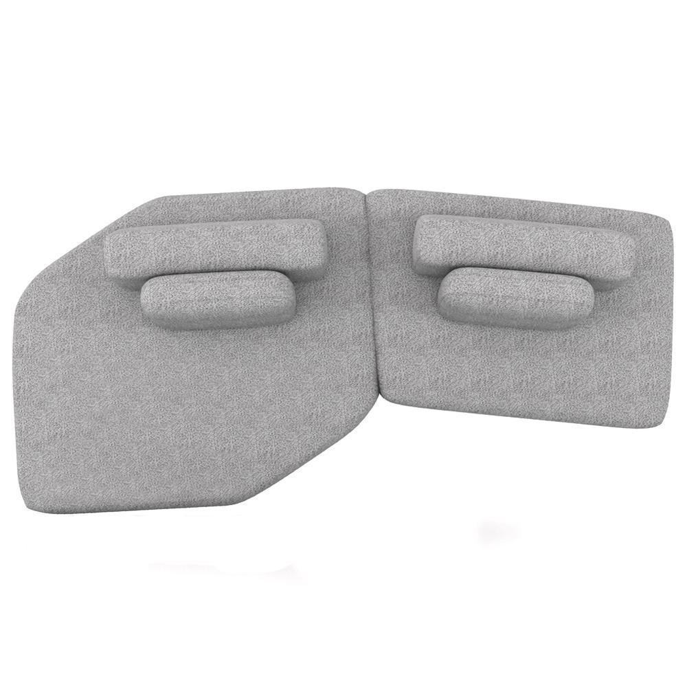 Sofá Ilha Modular Para Sala Living Orgânico 305cm Angra K01 Bouclê Cinza - Lyam Decor - 6