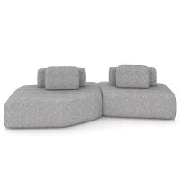 Sofá Ilha Modular Para Sala Living Orgânico 305cm Angra K01 Bouclê Cinza - Lyam Decor - 3