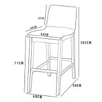 Kit 02 Banquetas Altas Estofada Para Cozinha Sala De Jantar Fixa Elis B05 Facto Bege - Lyam Decor - 6