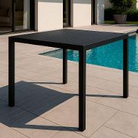 Mesa Ripada Retan. Alumínio 100x80cm Gourmet Acesse Móveis Preto - 1