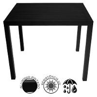 Mesa Ripada Retan. Alumínio 100x80cm Gourmet Acesse Móveis Preto - 3