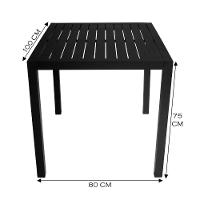 Mesa Ripada Retan. Alumínio 100x80cm Gourmet Acesse Móveis Preto