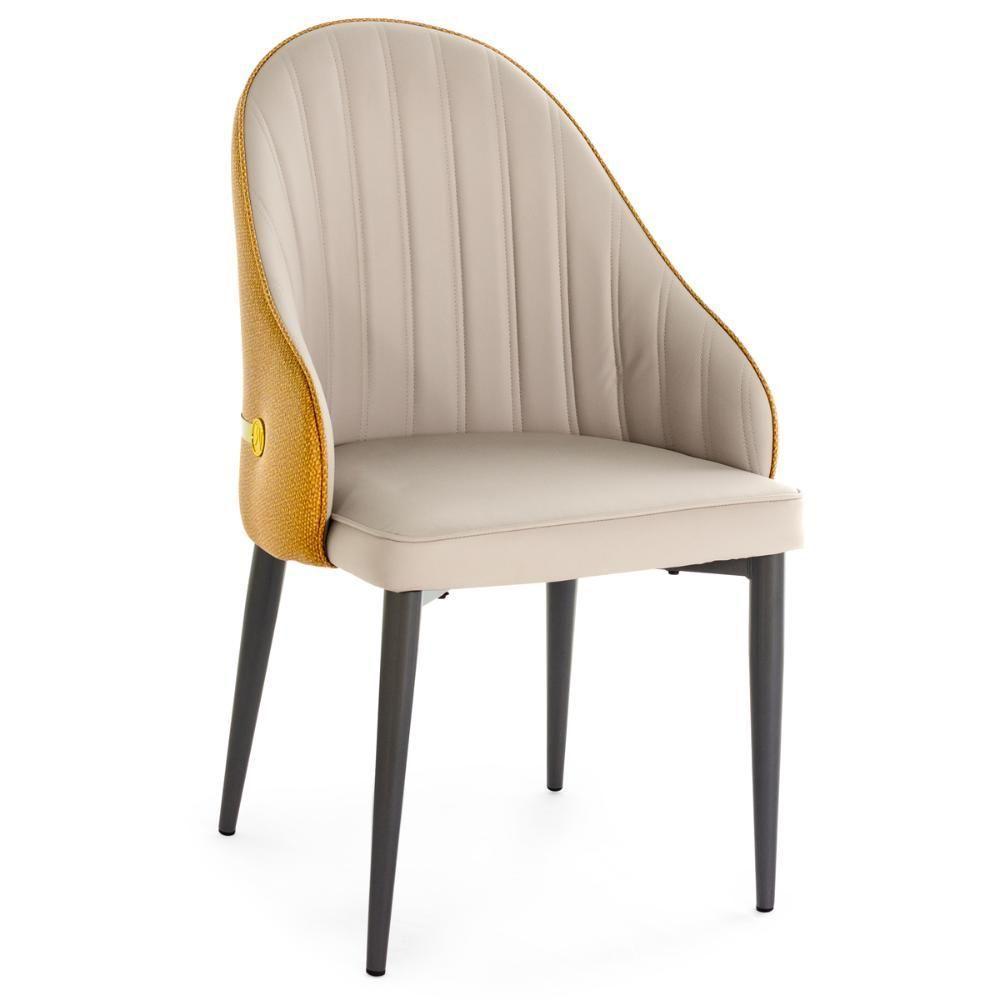 Kit 8 Cadeiras De Jantar Estofada Design La Martina - Bege - 4