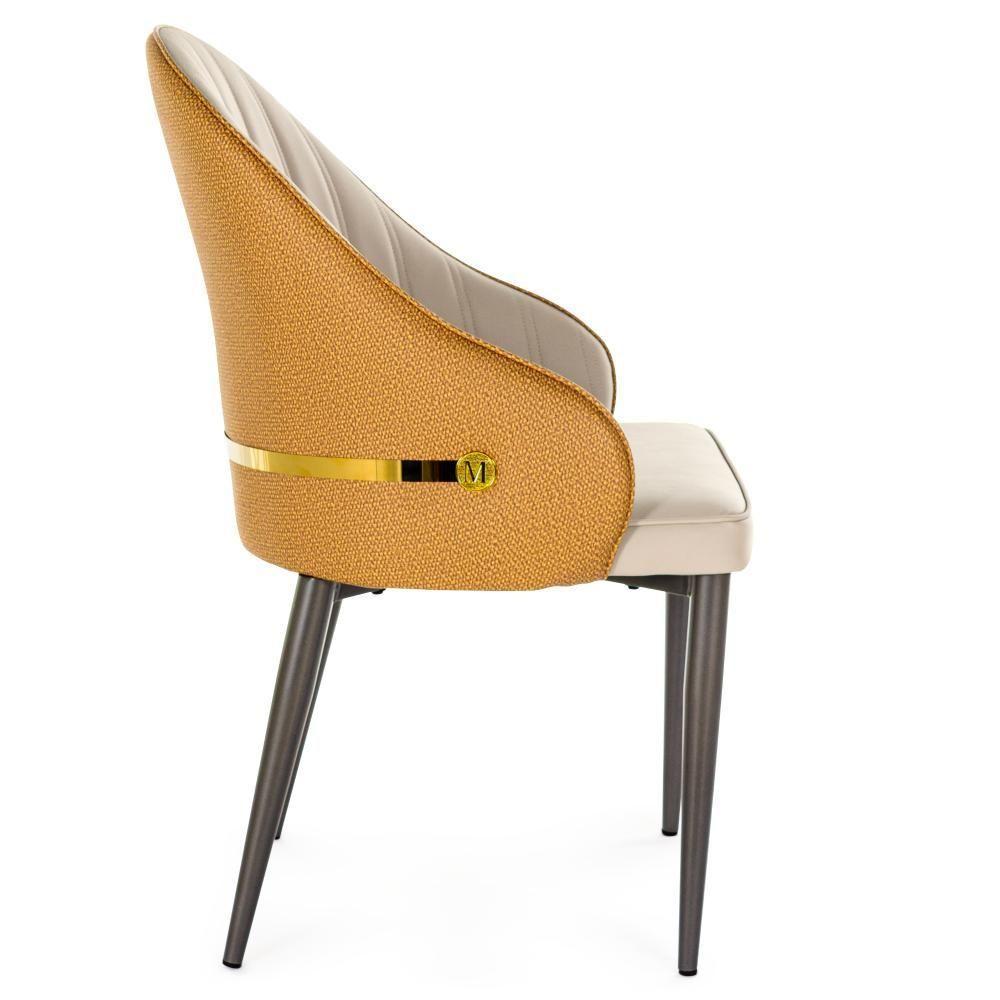 Kit 8 Cadeiras De Jantar Estofada Design La Martina - Bege - 6