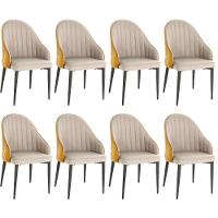 Kit 8 Cadeiras De Jantar Estofada Design La Martina - Bege - 1