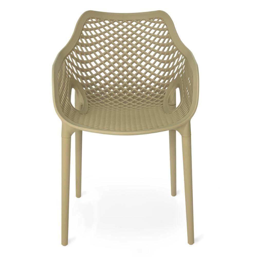 Kit 12 Cadeiras De Jantar Design Suits Com Braços Empilhável Em Polipropileno - Nude - 4