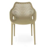 Kit 12 Cadeiras De Jantar Design Suits Com Braços Empilhável Em Polipropileno - Nude