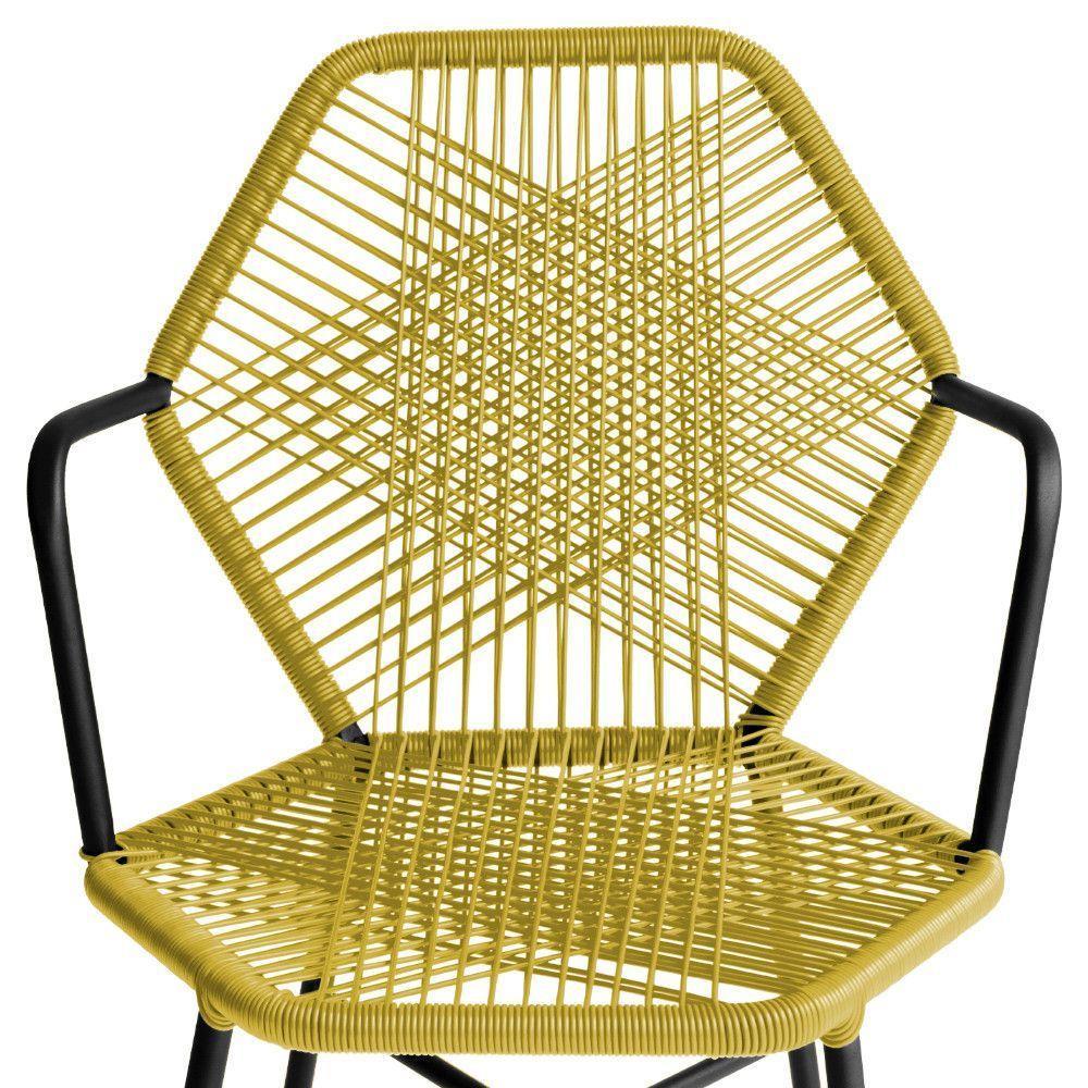 Kit 6 Cadeiras Tropicália Fibra Sintética Gourmet Acesse Móveis Amarelo - 5