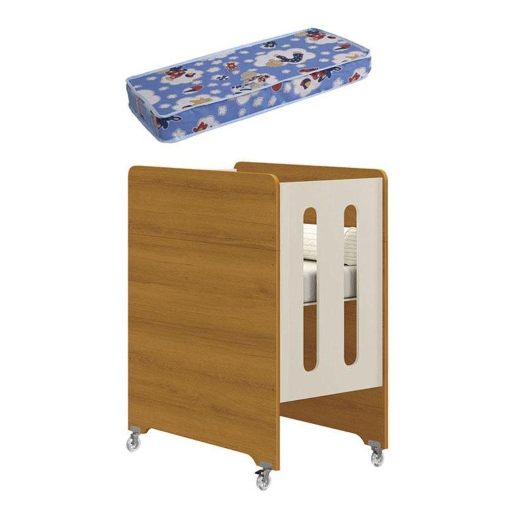 Berço Americano Evolution 4 Em 1 Areia Acetinado Savana Com Colchão Mini - Reller - 1