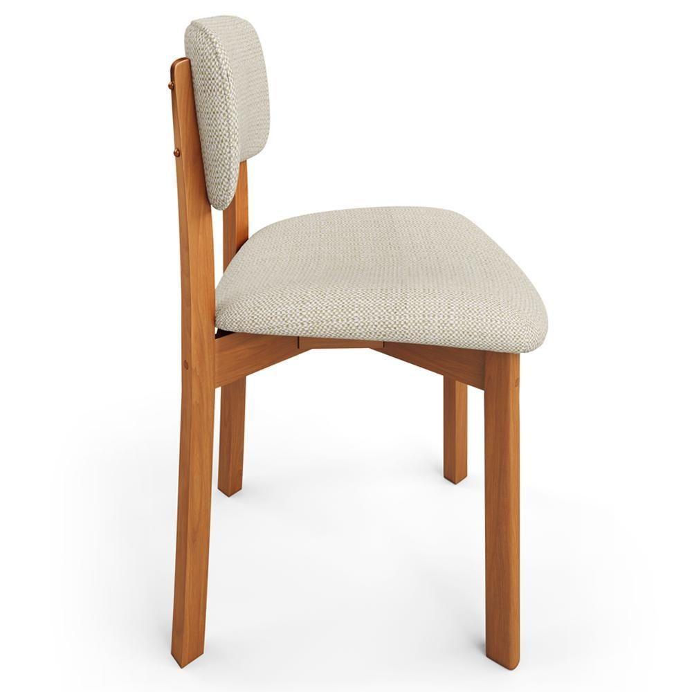 Kit 6 Cadeiras Para Sala De Jantar Cozinha Living Estofada Dara L02 Linho Champagne - Lyam Decor - 8