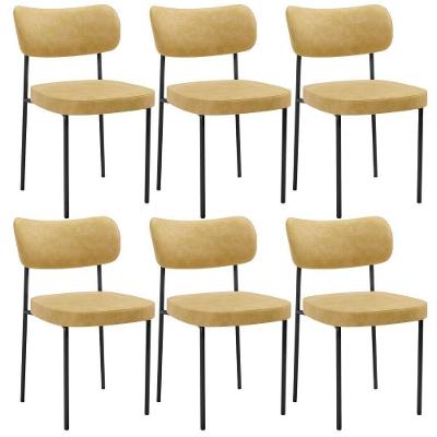 Kit 6 Cadeiras Decorativa Estofada Para Sala De Jantar Melina L02 Couríssimo Casco Fendi - Lyam Decor