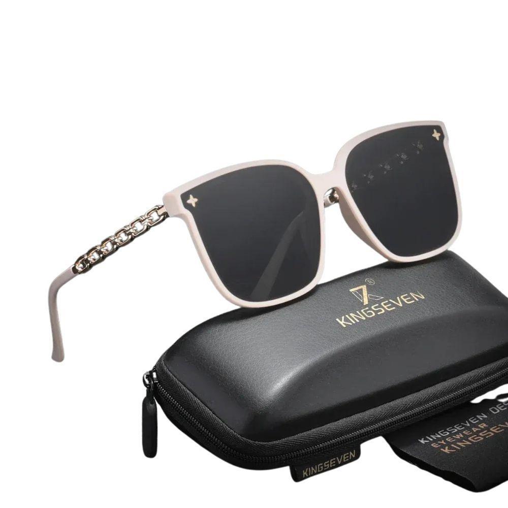 Óculos De Sol De Armação Grande Olho De Gato Condução 2302 Uv400 Branco - 1