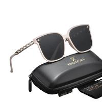 Óculos De Sol De Armação Grande Olho De Gato Condução 2302 Uv400 Branco - 1