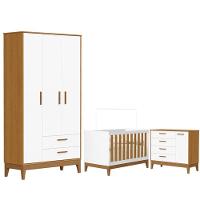 Quarto De Bebê Flip E Cômoda Sapateira Branco Acetinado Savana - Reller - 1