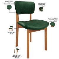 Kit 4 Cadeiras Para Sala De Jantar Cozinha Living Estofada Dara L02 Couríssimo Verde Musgo - Lyam Decor