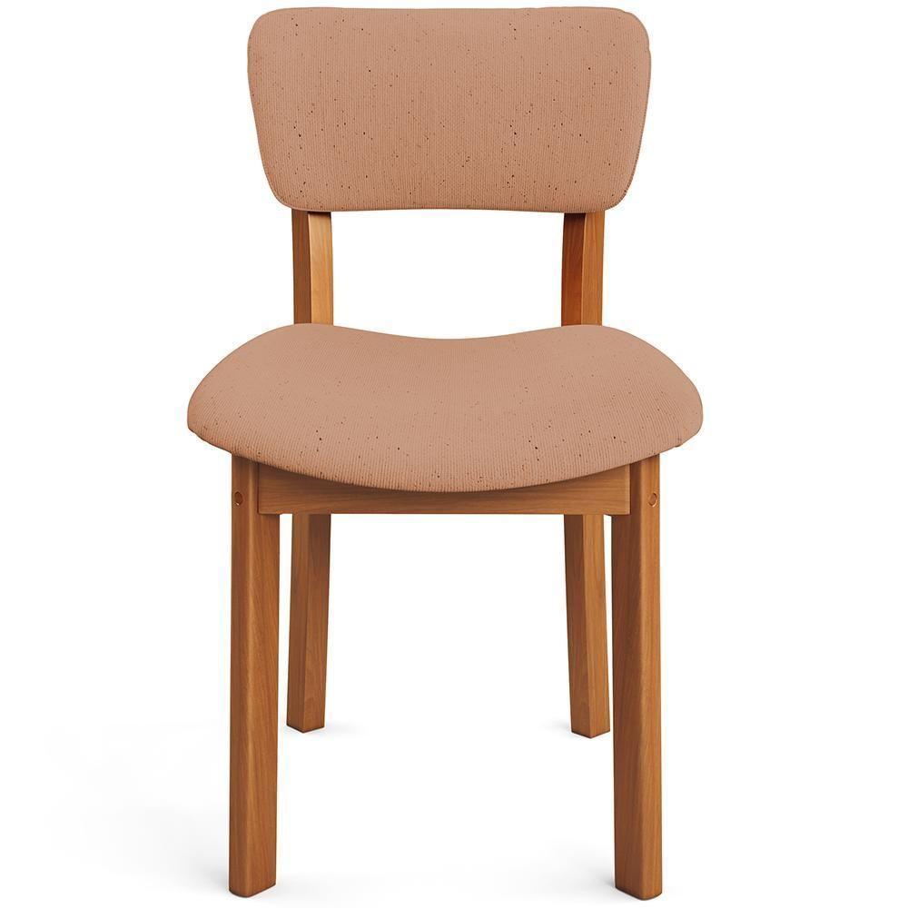 Kit 06 Cadeiras Para Sala De Jantar Cozinha Living Estofada Dara L02 Linho Rosê - Lyam Decor - 3