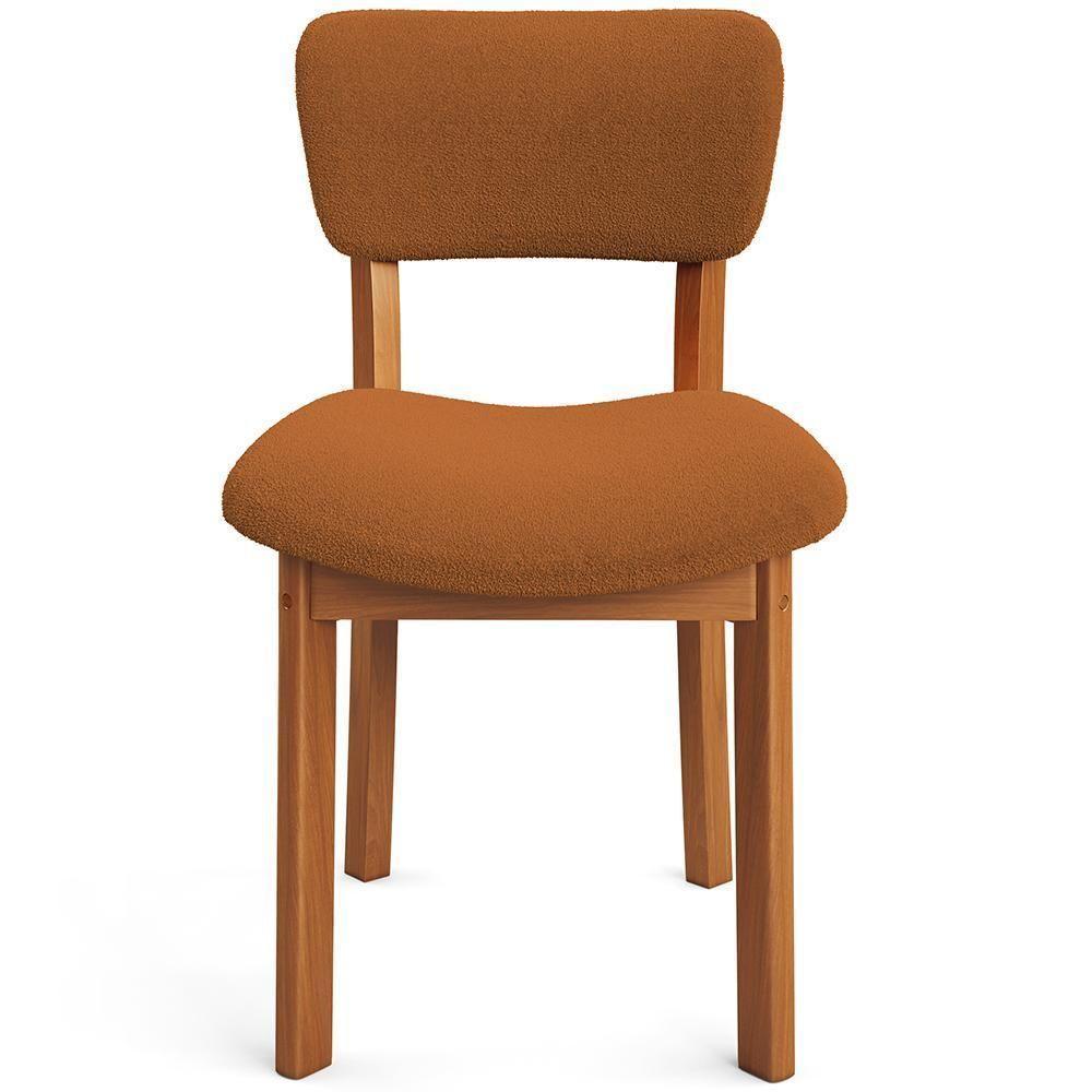 Kit 06 Cadeiras Para Sala De Jantar Cozinha Living Estofada Dara L02 Bouclê Terracota - Lyam Decor - 3