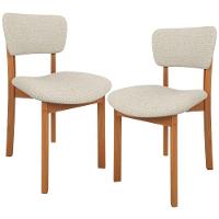 Kit 2 Cadeiras Para Sala De Jantar Cozinha Living Estofada Dara L02 Linho Champagne - Lyam Decor - 1