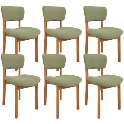 Kit 06 Cadeiras Para Sala De Jantar Cozinha Living Estofada Dara L02 Bouclê Oliva - Lyam Decor