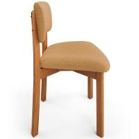 Kit 06 Cadeiras Para Sala De Jantar Cozinha Living Estofada Dara L02 Bouclê Mostarda - Lyam Decor - 6