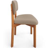 Kit 06 Cadeiras Para Sala De Jantar Cozinha Living Estofada Dara L02 Bouclê Bege - Lyam Decor - 6