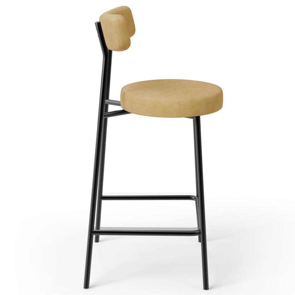 Kit 06 Banquetas Baixa Para Cozinha Sala De Jantar Bar Bancada Milão L02 Couríssimo Fendi - Lyam Decor - 6