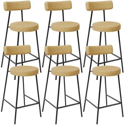 Kit 06 Banquetas Baixa Para Cozinha Sala De Jantar Bar Bancada Milão L02 Couríssimo Fendi - Lyam Decor