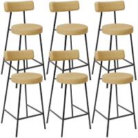 Kit 06 Banquetas Baixa Para Cozinha Sala De Jantar Bar Bancada Milão L02 Couríssimo Fendi - Lyam Decor - 1