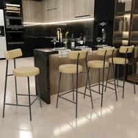 Kit 06 Banquetas Baixa Para Cozinha Sala De Jantar Bar Bancada Milão L02 Couríssimo Fendi - Lyam Decor - 2