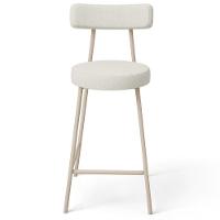 Kit 06 Banquetas Baixa Cozinha Sala Jantar Bancada Milão Arena L02 Linho Champagne - Lyam Decor - 6