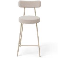 Kit 06 Banquetas Baixa Cozinha Sala Jantar Bancada Milão Arena L02 Bouclê Creme - Lyam Decor - 6