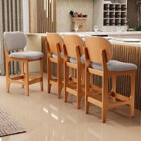 Kit 06 Banquetas Baixa Bar Cozinha E Sala De Jantar Fixa Betta L02 Imbuia Bouclê Bege - Lyam Decor - 2