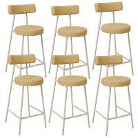 Kit 06 Banquetas Baixa Cozinha Sala Jantar Bancada Milão Arena L02 Couríssimo Fendi - Lyam Decor - 1