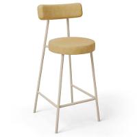 Kit 06 Banquetas Baixa Cozinha Sala Jantar Bancada Milão Arena L02 Couríssimo Fendi - Lyam Decor - 3