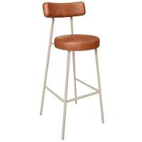 Kit 06 Banquetas Alta Bar Cozinha Sala De Jantar Aço Milão Arena L02 Couríssimo Camel - Lyam Decor - 3