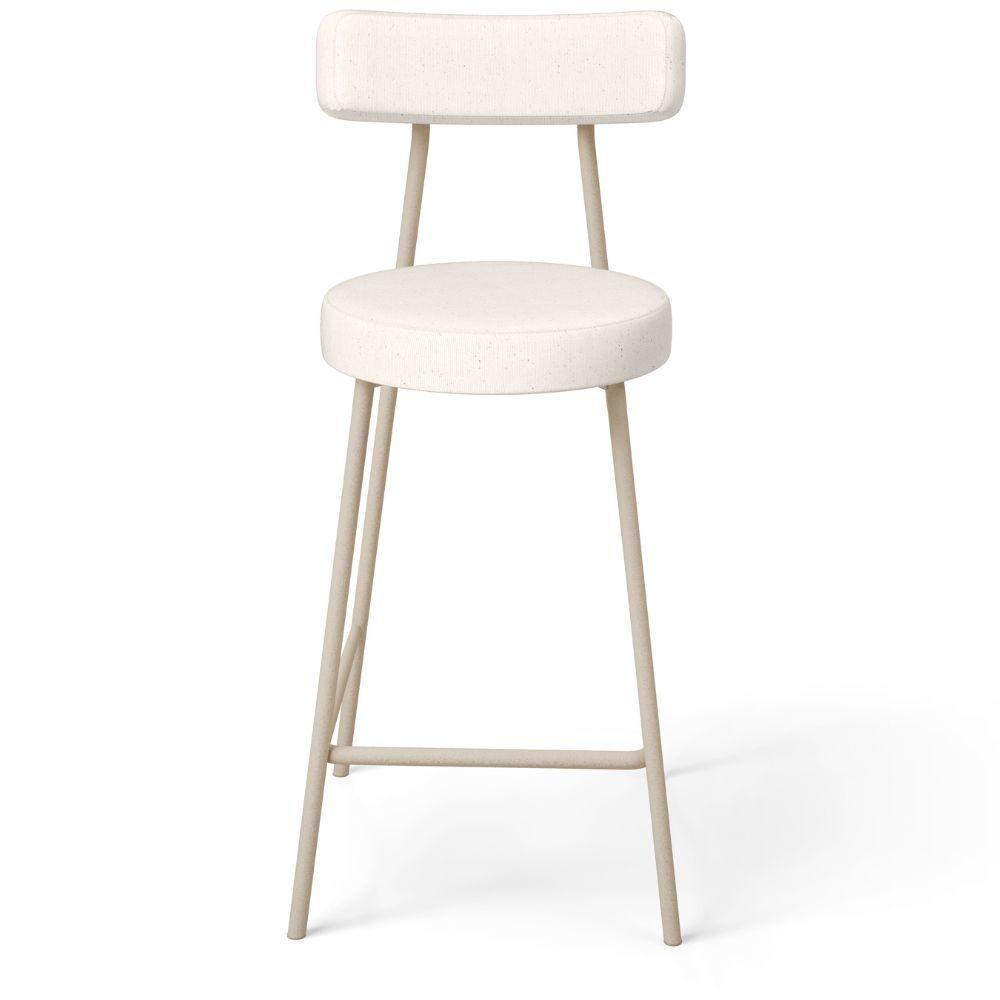 Kit 05 Banquetas Baixa Cozinha Sala Jantar Bancada Milão Arena L02 Linho Cru - Lyam Decor - 6