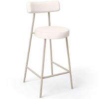 Kit 05 Banquetas Baixa Cozinha Sala Jantar Bancada Milão Arena L02 Linho Cru - Lyam Decor - 3