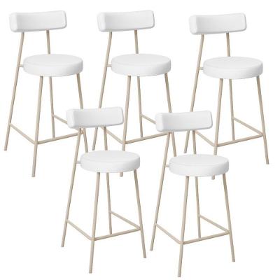 Kit 05 Banquetas Baixa Cozinha Sala Jantar Bancada Milão Arena L02 Facto Branco - Lyam Decor