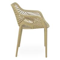 Kit 6 Cadeiras De Jantar Design Suits Com Braços Empilhável Em Polipropileno - Nude - 5