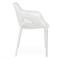 Kit 6 Cadeiras De Jantar Design Suits Com Braços Empilhável Em Polipropileno - Branco - 5