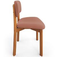 Kit 02 Cadeiras Para Sala De Jantar Cozinha Living Estofada Dara L02 Suede Rosê - Lyam Decor - 6