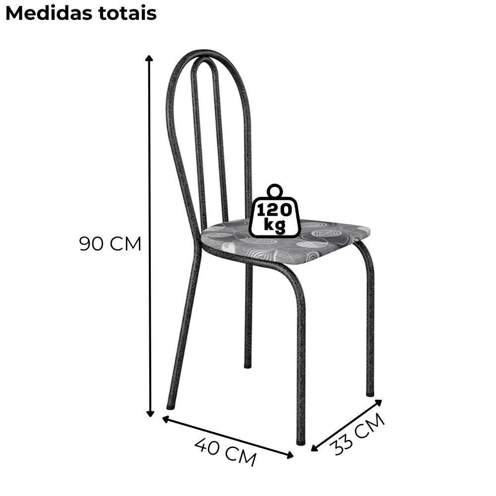 Kit 02 Cadeiras Tubular America 004 Cromo Preto Assento Pará Artef Pará - 3