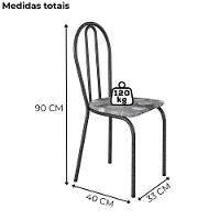 Kit 02 Cadeiras Tubular America 004 Cromo Preto Assento Pará Artef Pará - 3