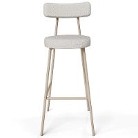 Kit 03 Banquetas Alta Bar Cozinha Sala De Jantar Aço Milão Arena L02 Bouclê Cru - Lyam Decor - 6