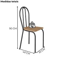 Kit 02 Cadeiras Tubular America 004 Cromo Preto Assento Rattan Artef Rattan - 3