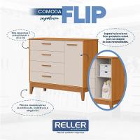 Quarto De Bebê Flip E Cômoda Sapateira Areia Acetinado Savana - Reller - 7