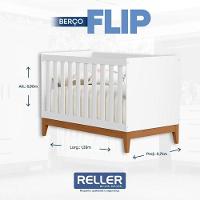 Quarto De Bebê Flip Guarda Roupa 4 Portas E Cômoda Gaveteiro Branco Acetinado - Reller - 9